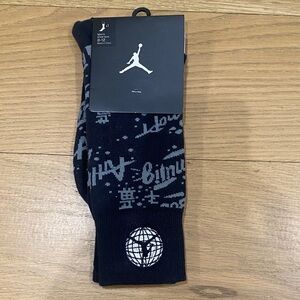 Jordan Black and White Graphic Crew Socks